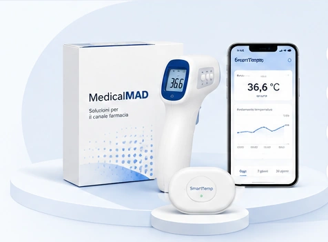 Packaging MedicalMAD, termometro e app SmartTemp